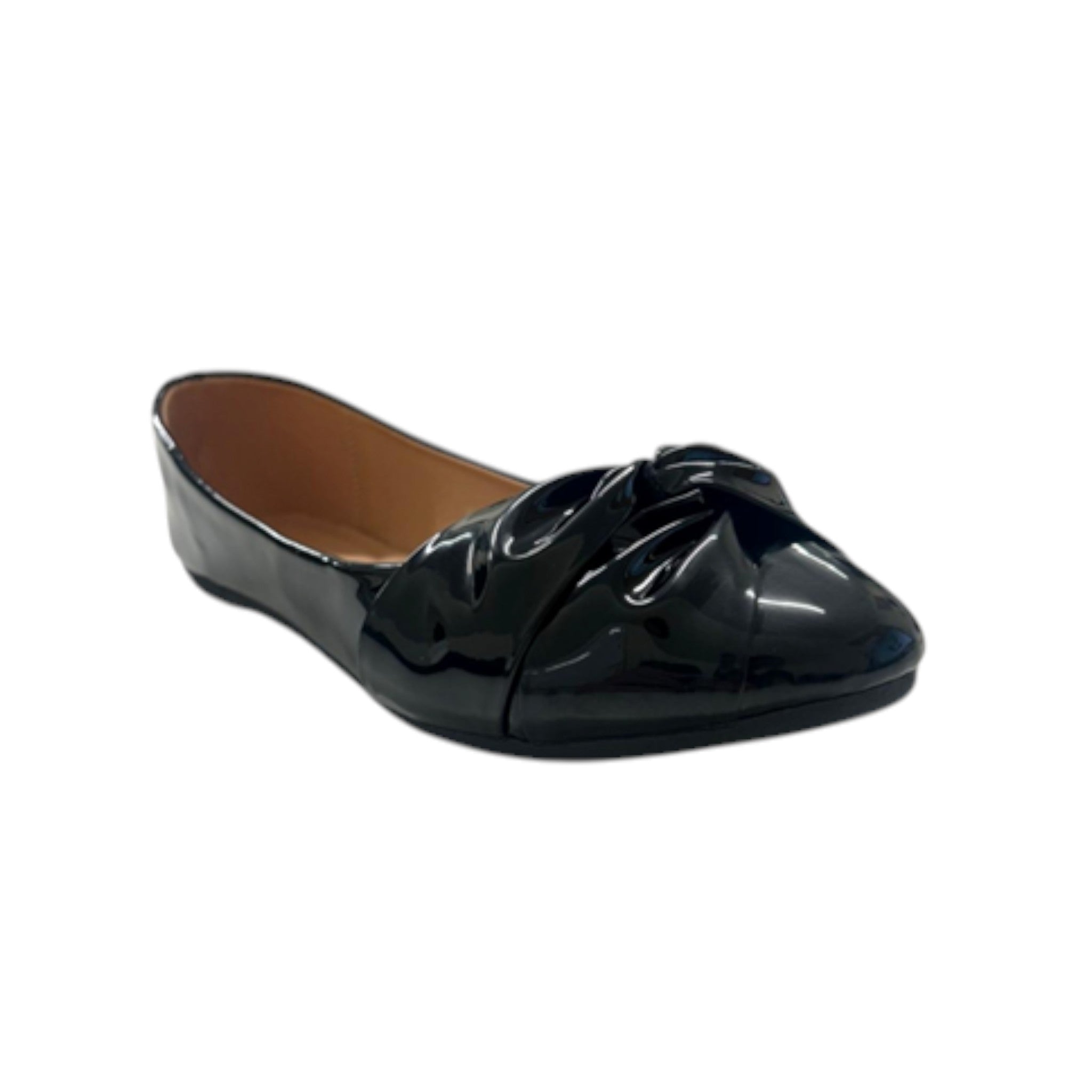 Ladies Black Slip On Flat Shoes - Schoolwear / Workwear